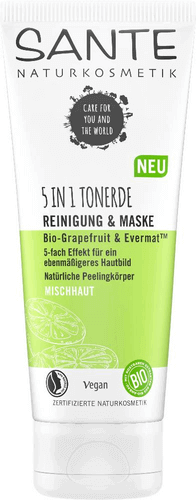 Sante 5in1 Tonerde Reinigung & Maske Bio-Grapefruit & Evermat