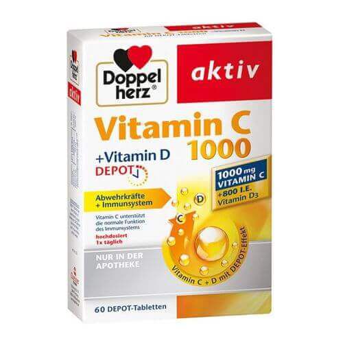 DOPPELHERZ aktiv Vitamin C 1000+Vitamin D Depot